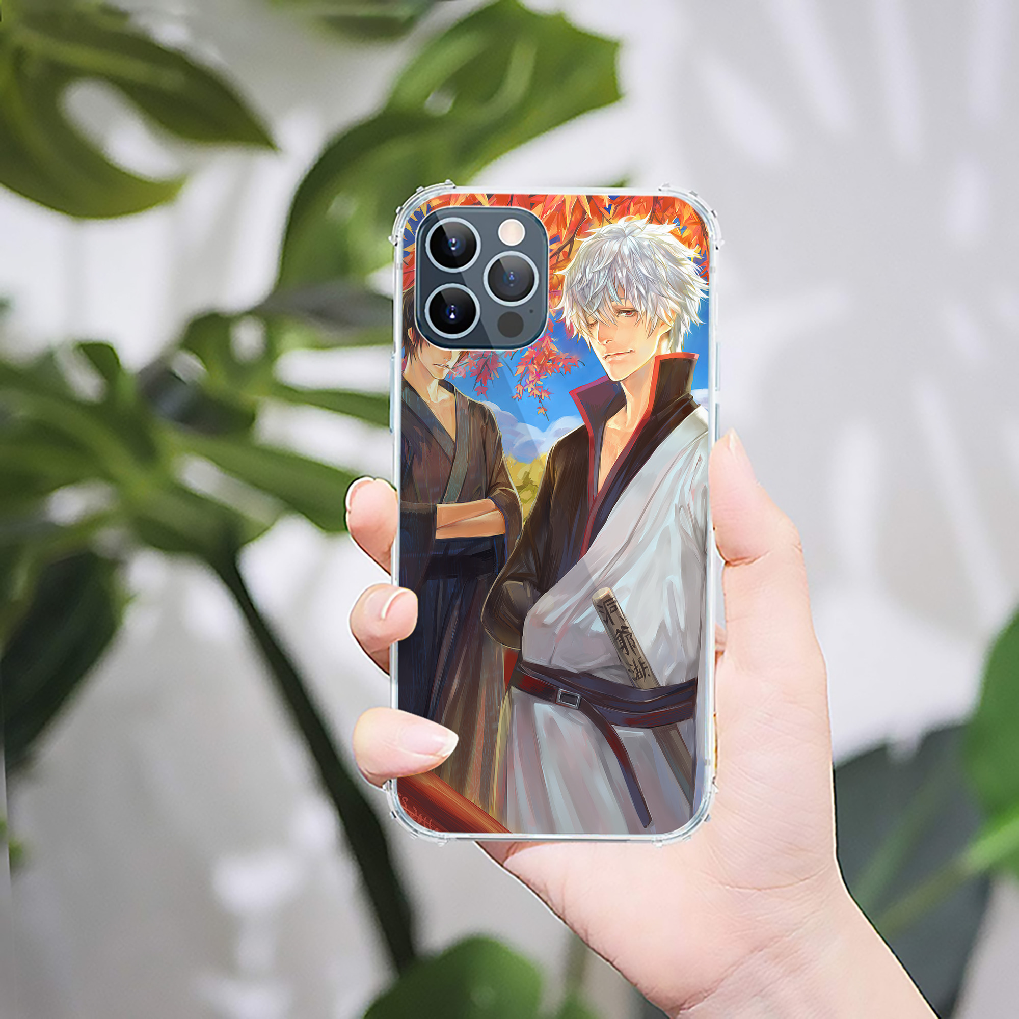 （画像用） ぎんたま 坂田銀時（さかたぎんとき） 神楽 志村新八（しむら しんぱち） GINTAMA Sakata Gintoki Kagura Shimura Shinpachi 【iPhone 12シリーズ対応】透明スマホケース（クリアソフトケース）